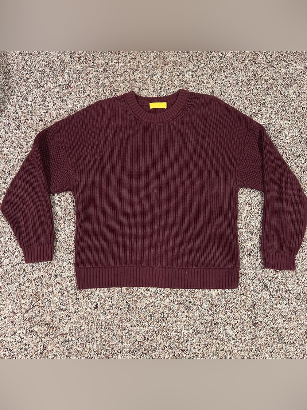 Yellow Label Co Yelabel Maroon Bordeaux Color The Chunky Crewneck Sweater Size S